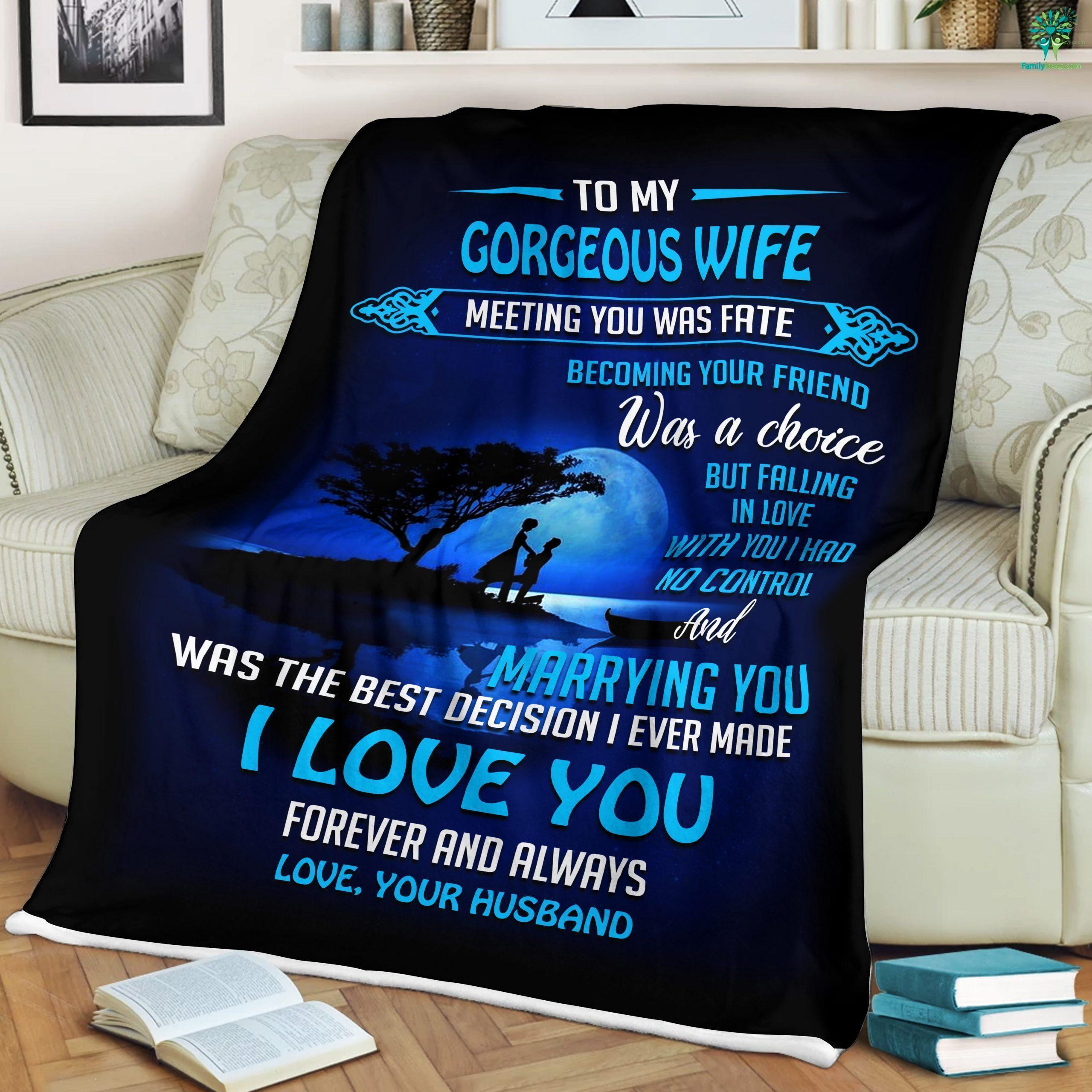 Forever love Fleece Blanket Gift For Wife From Husband Sherpa Blankets Christmas 