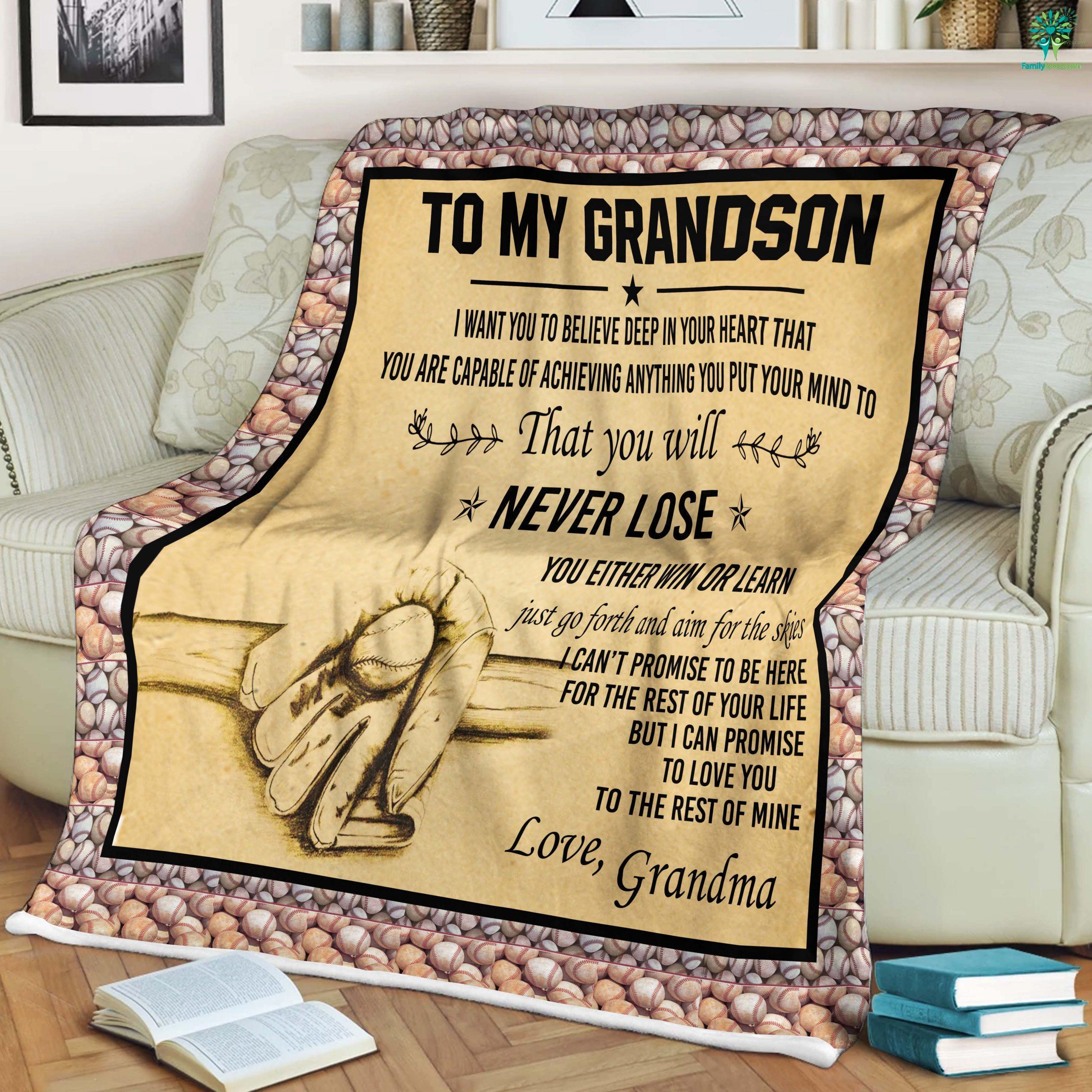 Details about   My Dear Grandson Fleece Blanket Blanket Print In USA 