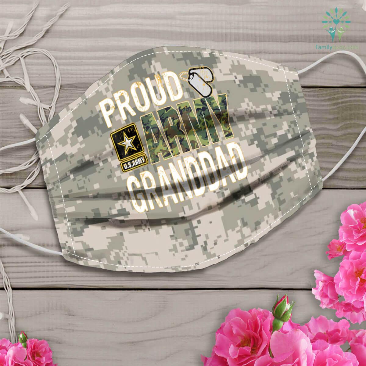 Army Bed Proud Us Army Granddad Face Mask Gift - Family Loves: US ...