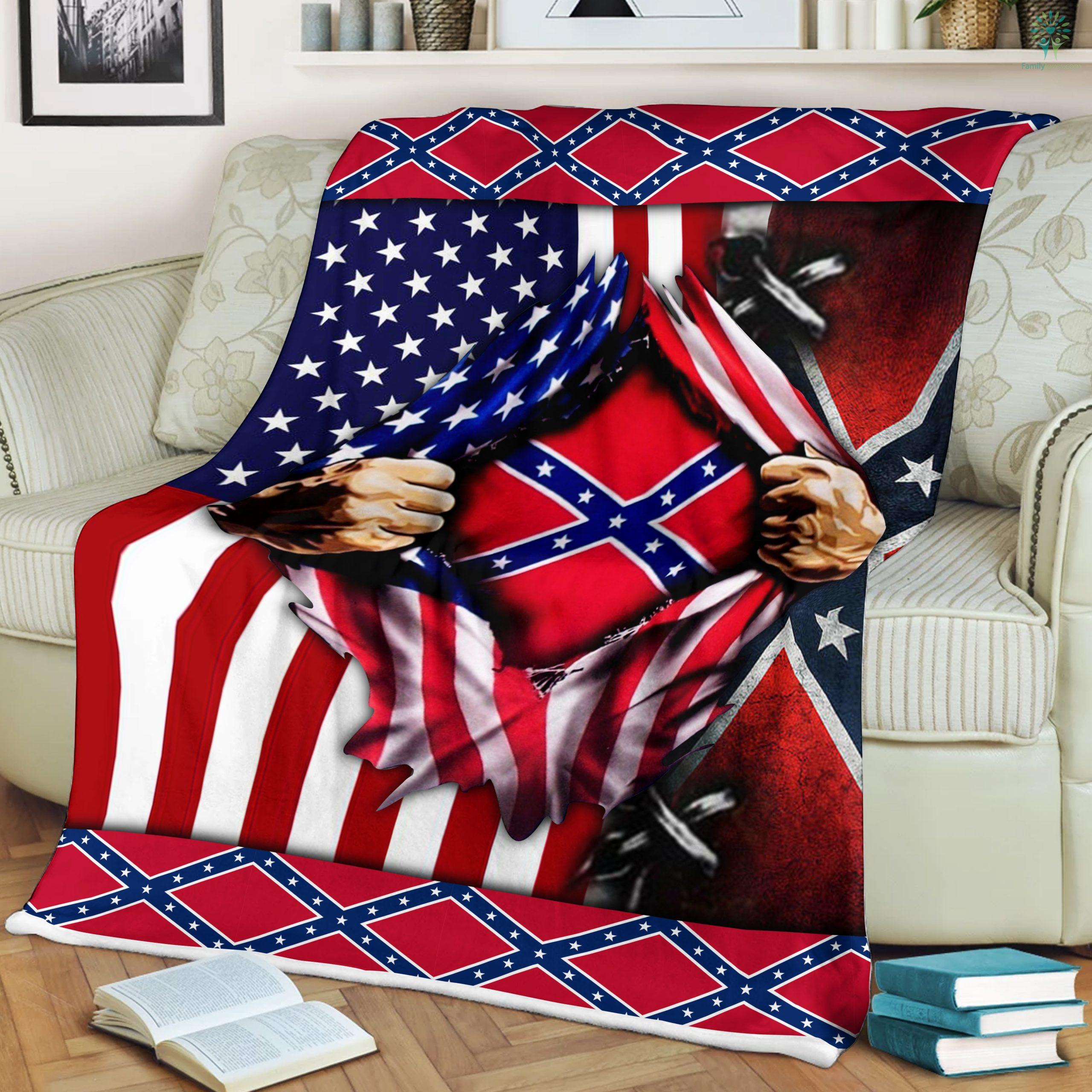 Confederate American History Quilt Fleece Blanket 