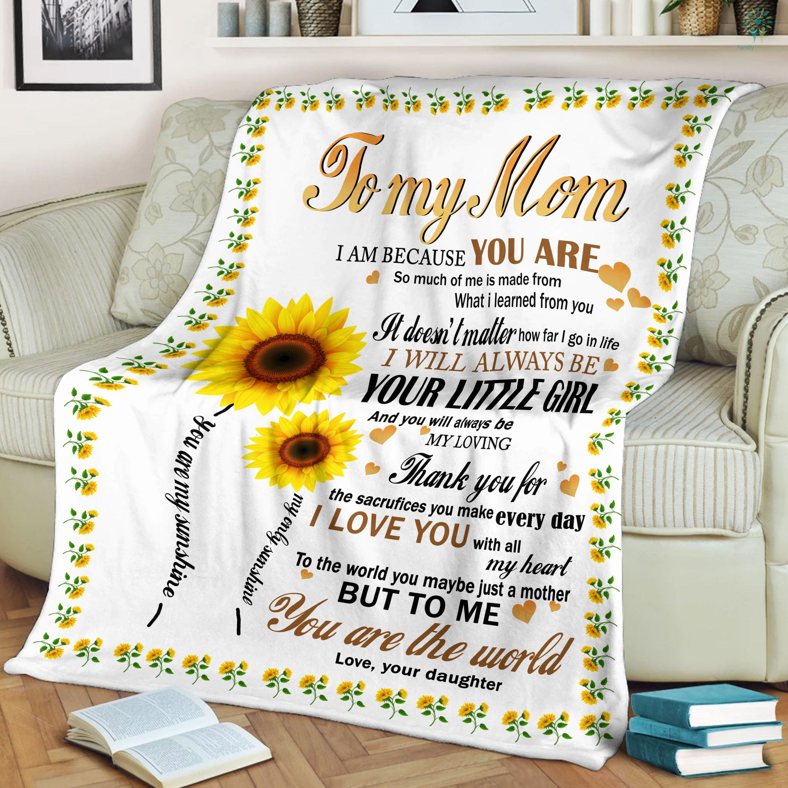 To My Mom Quotes From Daughter Sherpa Fleece Blanket Familyloves Com