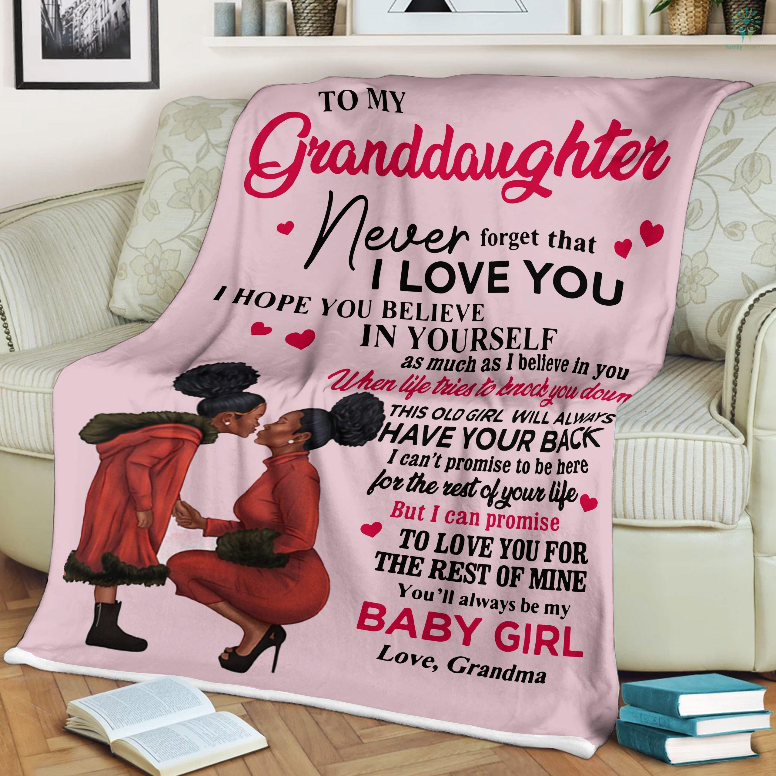 Details about   Black Grandma To My Granddaughter Never Forget That I Love You Fleece Blanket 