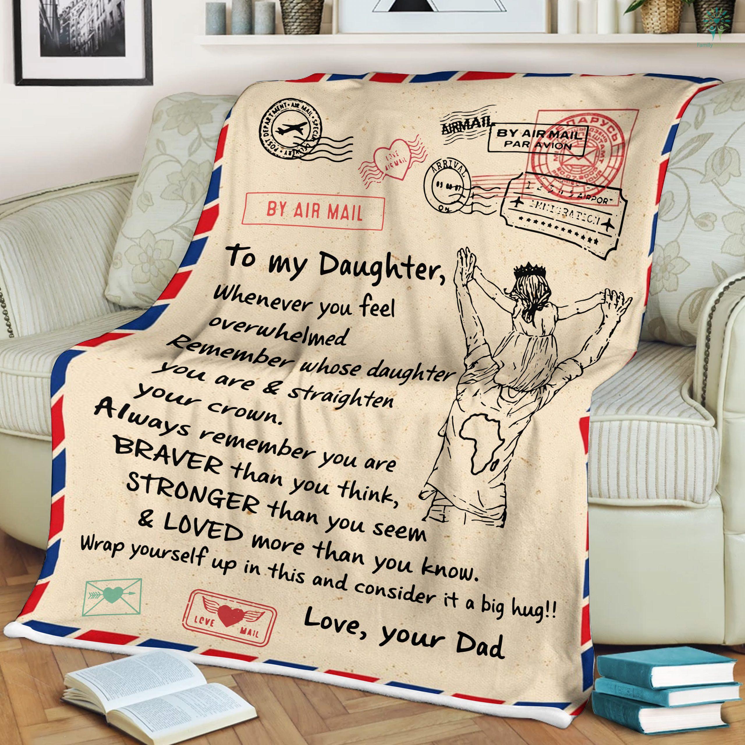 Fleece Blanket Details about   To My Daughter From Dad I Want You To Know I Love You Quilt 