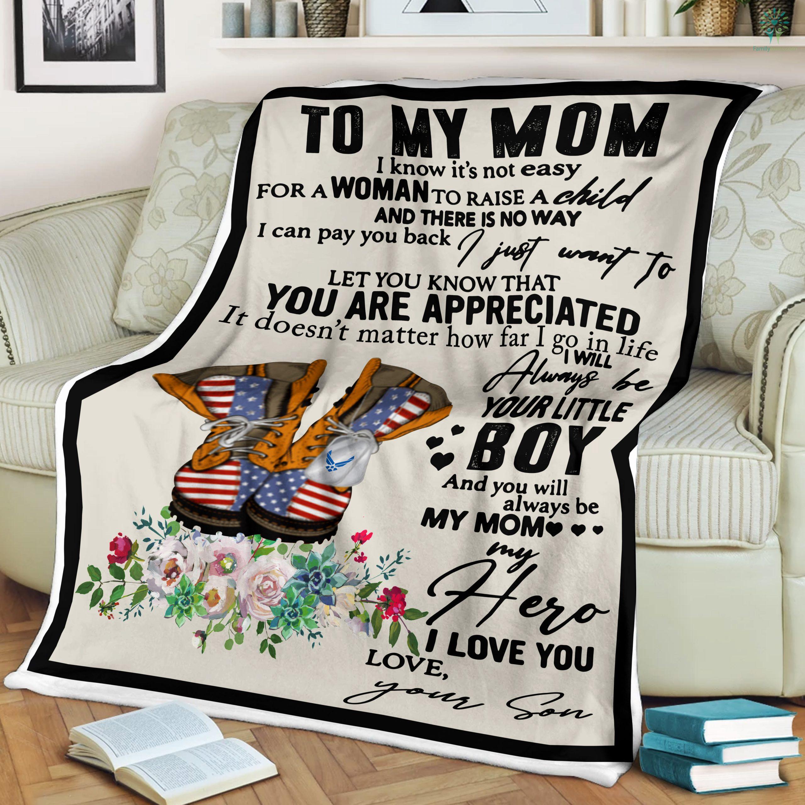 Proud Air Force Veteran Sofa Fleece Blanket 50x60; 60x80 Made In US 